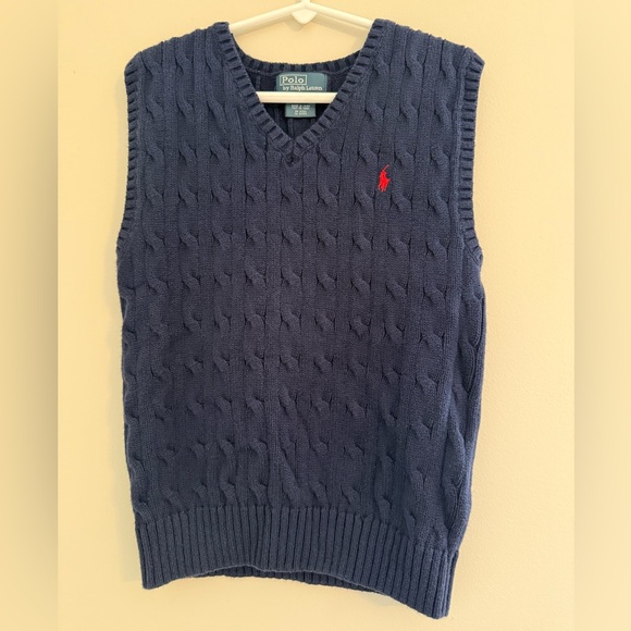 Polo by Ralph Lauren Boys Cable-Knit Cotton Sweater Vest. Size 7. - Picture 1 of 6